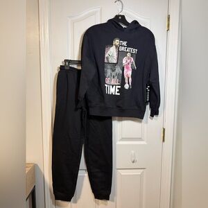 Messi Collection Kids Black Graphic Hoodie and Pants Set Size L (10/12)